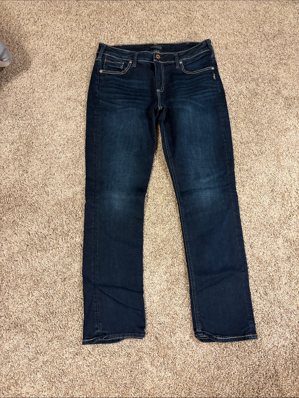 Silver Jeans Women's Straight Leg Dark Blue Denim Jeans